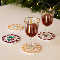 Autumnal Fruit Coasters - 20 Pack Display | Autumn Decor |