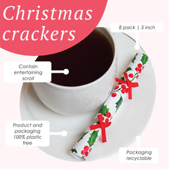 Holly Christmas Saucer Crackers - 10 Pack Display | Christmas Decor |
