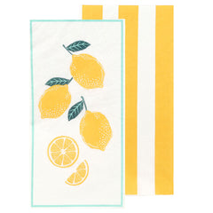 Lemon Long Lunch Paper Napkins - 8 Pack Display | Summer Napkins |