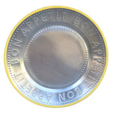 Bon Appetit Yellow Stainless Steel Reusable Plate - 25cm | Summer Plates |