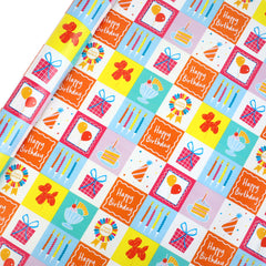 Birthday Icons Recycled Wrapping Paper - 3m - 16 Unit Display