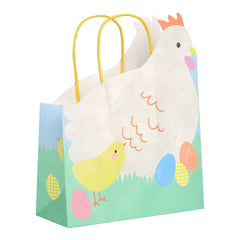 Hen Shaped Spring Paper Gift Bags - 6 Pack | Easter Decor |