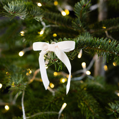 Green & Cream Velvet Bows - 8 Pack | Christmas Decor |