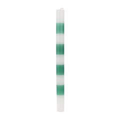Green & Blue Stripe Dinner Candles - 4 Pack | Home Decor Gift |