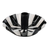 Black White Stripe Scalloped Candle Holder | Festive Candle Holder |