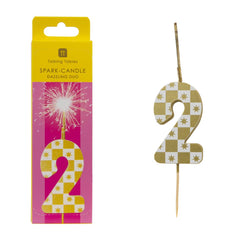 Gold Duo Sparkler Number Birthday Candles
