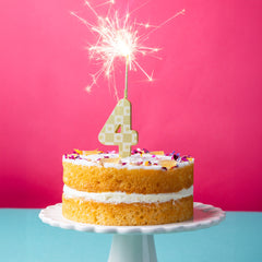 Gold Number Sparkler Duo Birthday Candle - 4 | Cake Candles |