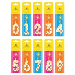 Gold Number Sparkler Duo Birthday Candles Set - 0-9 | Cake Candles |