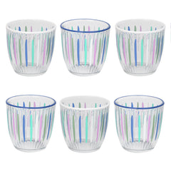 Blue & White Striped Glass Tumblers | Summer Glassware |