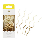 Gold & White Twist Birthday Candles - 20 Pack | Cake Candles |
