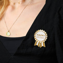 Gold Enamel Birthday Pin Badge Set | Birthday Gifts |
