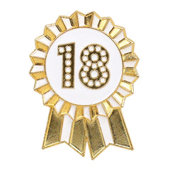 Gold Enamel Birthday Pin Badge - 18 | Birthday Gifts |