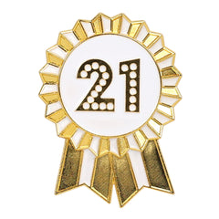 Gold Enamel Birthday Pin Badge - 21 | Birthday Gifts |