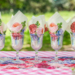 Blue & White Striped Wine Glasses | Summer Glassware |