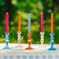 Green Glass Candle Holder | Summer Hosting Decor |