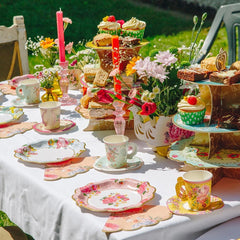 Floral Paper Plates - 24 Pack | Tea Party Decor |