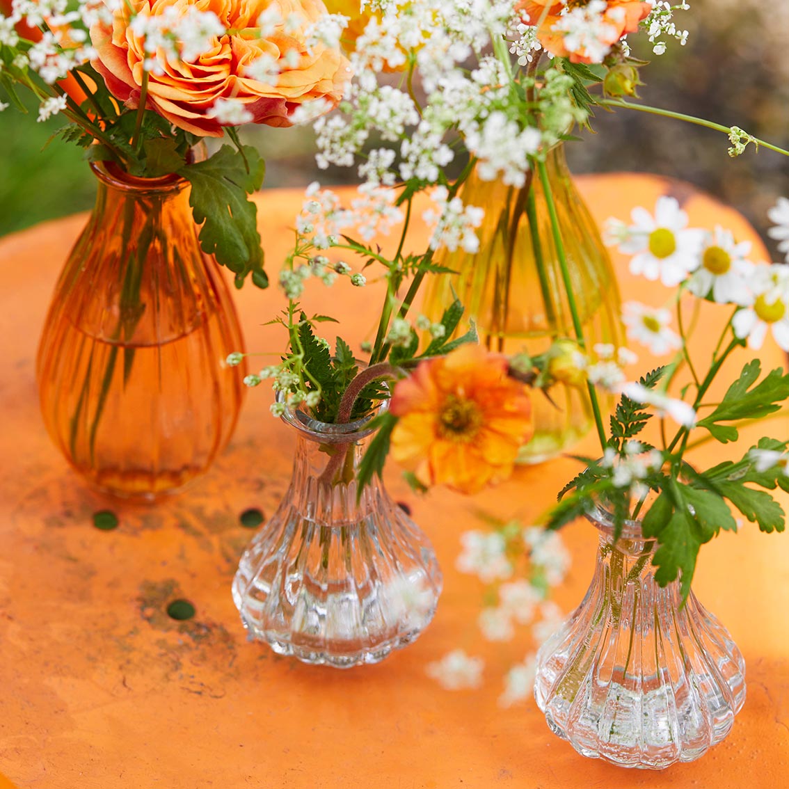 Clear Recycled Glass Bud Vase | Wedding Decor |