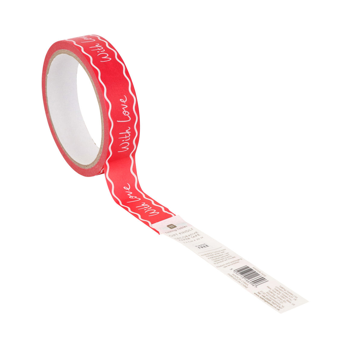 "With Love" Red Gift Tape - 20m | Wedding Decor |