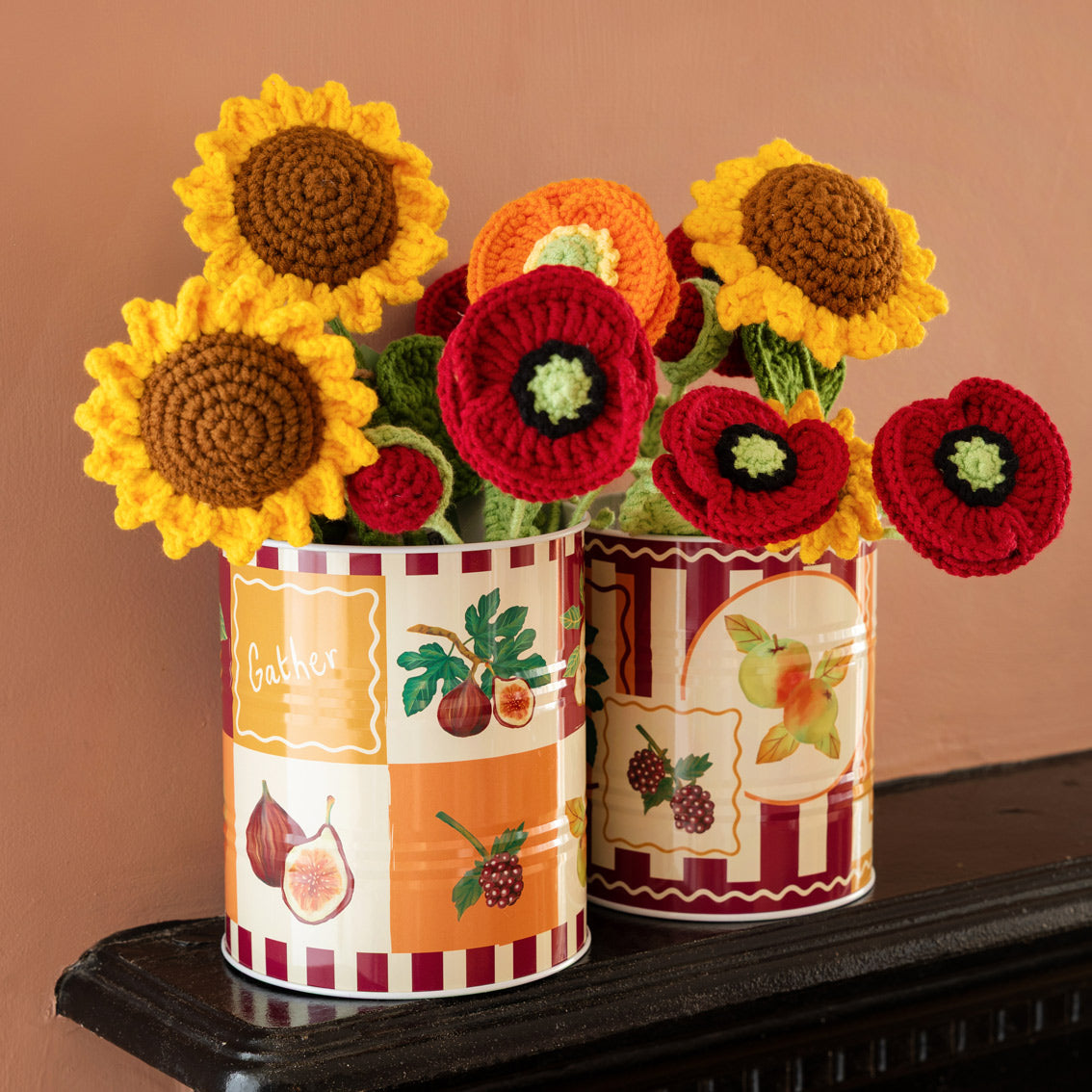 Handmade Sunflower Crochet Sprigs Bundle - 18cm | Home Decor |