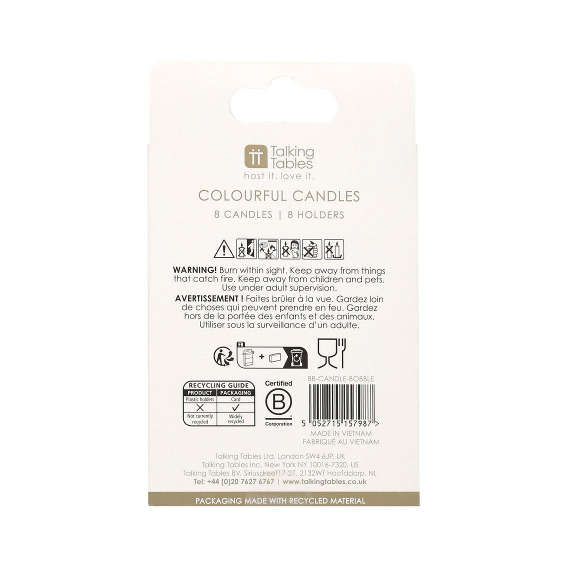 Bobble Birthday Candles - 8 Pack | Cake Candles |