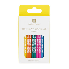 Multicolour Happy Birthday Candles - 24 Pack | Cake Candles |