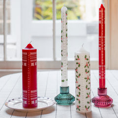 Botanical Holly Christmas Advent Candles | Christmas Countdown |
