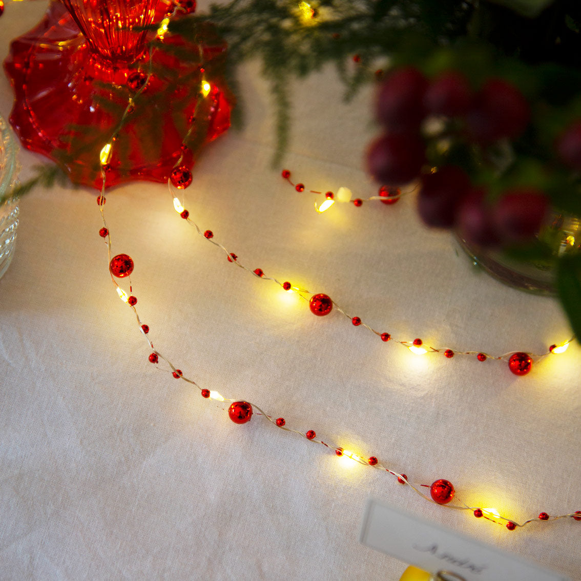 Holly Bead String Lights - 3m