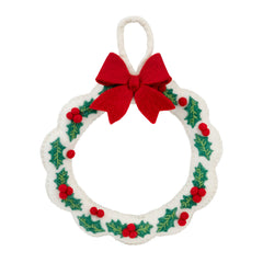 Holly Felt Christmas Wreath - 22cm | Christmas Decor |