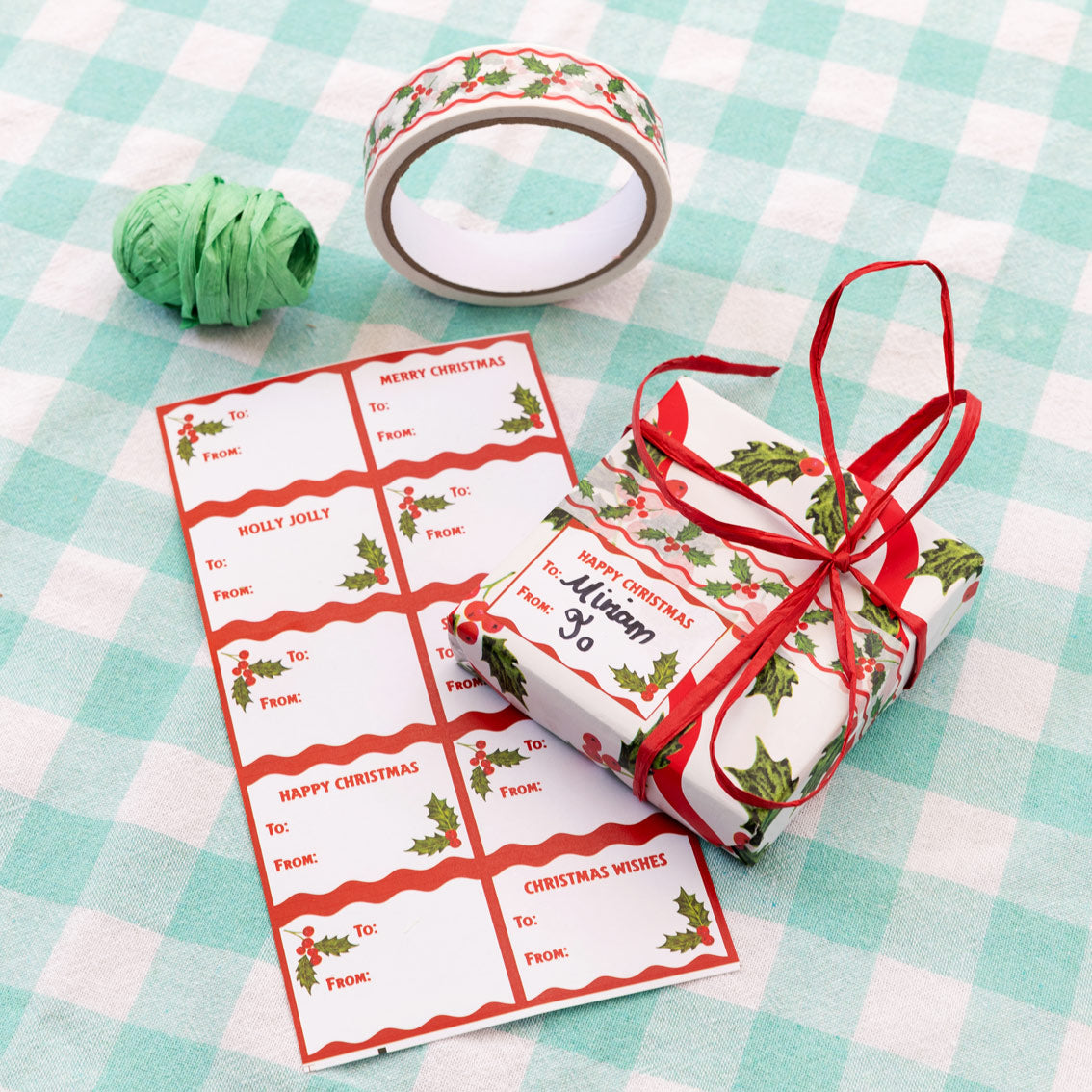 Holly Christmas Stickers - 5 Sheets - 55 Stickers
