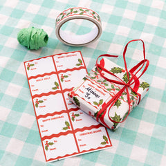 Holly Christmas Stickers - 5 Sheets - 55 Stickers