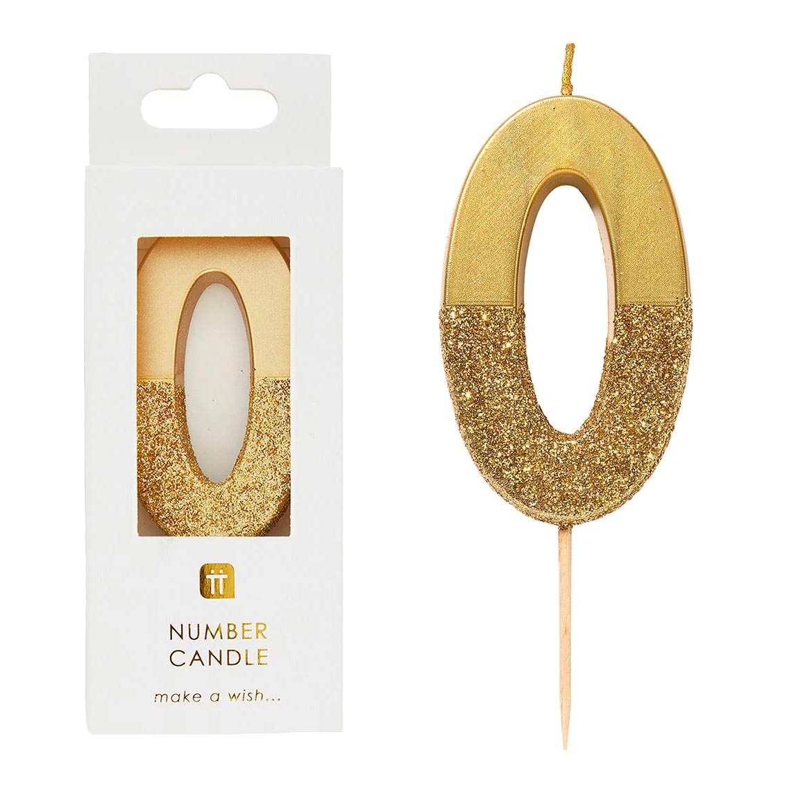 Gold Glitter Number Birthday Candles