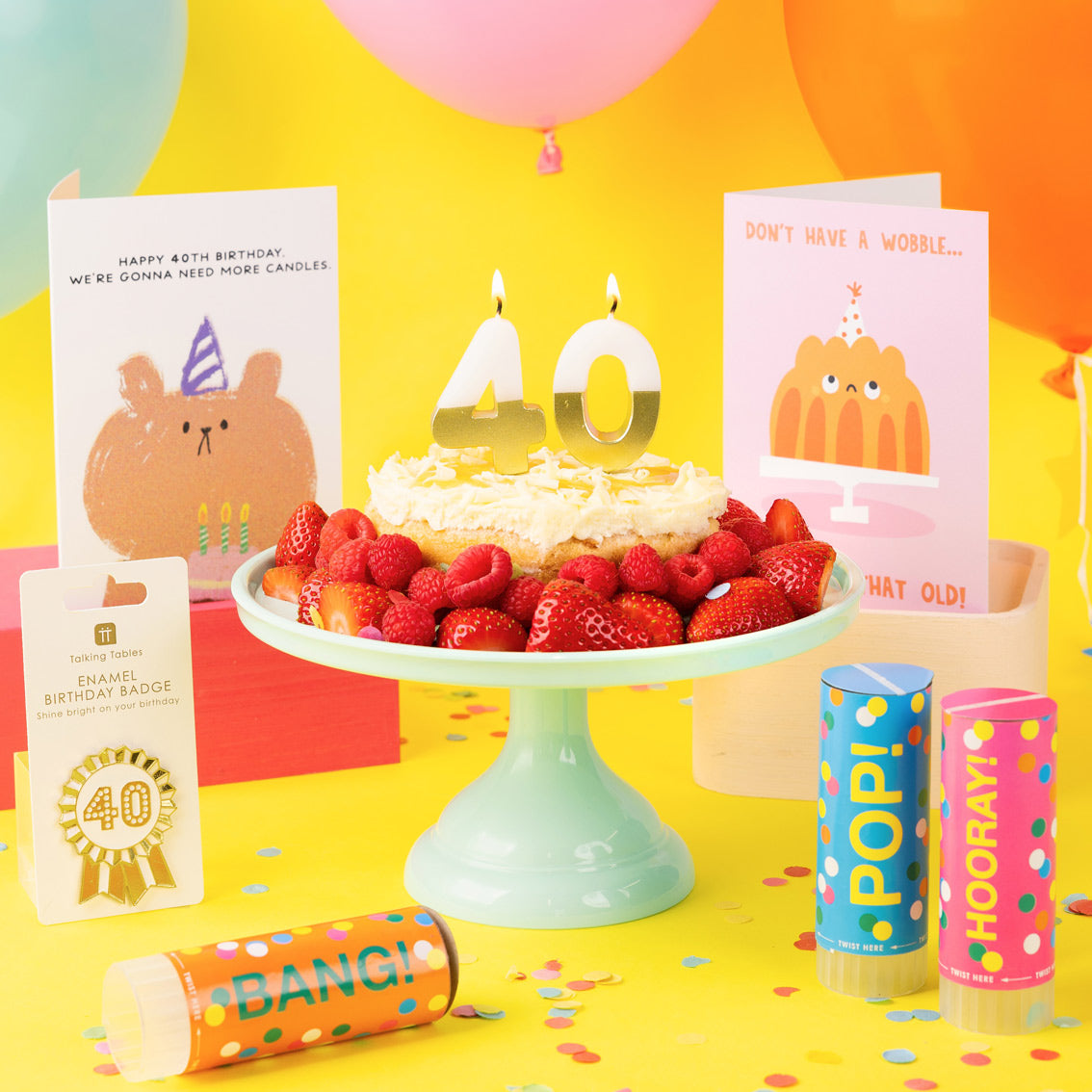 Birthday Brights Mini Confetti Cannons - 3 Pack