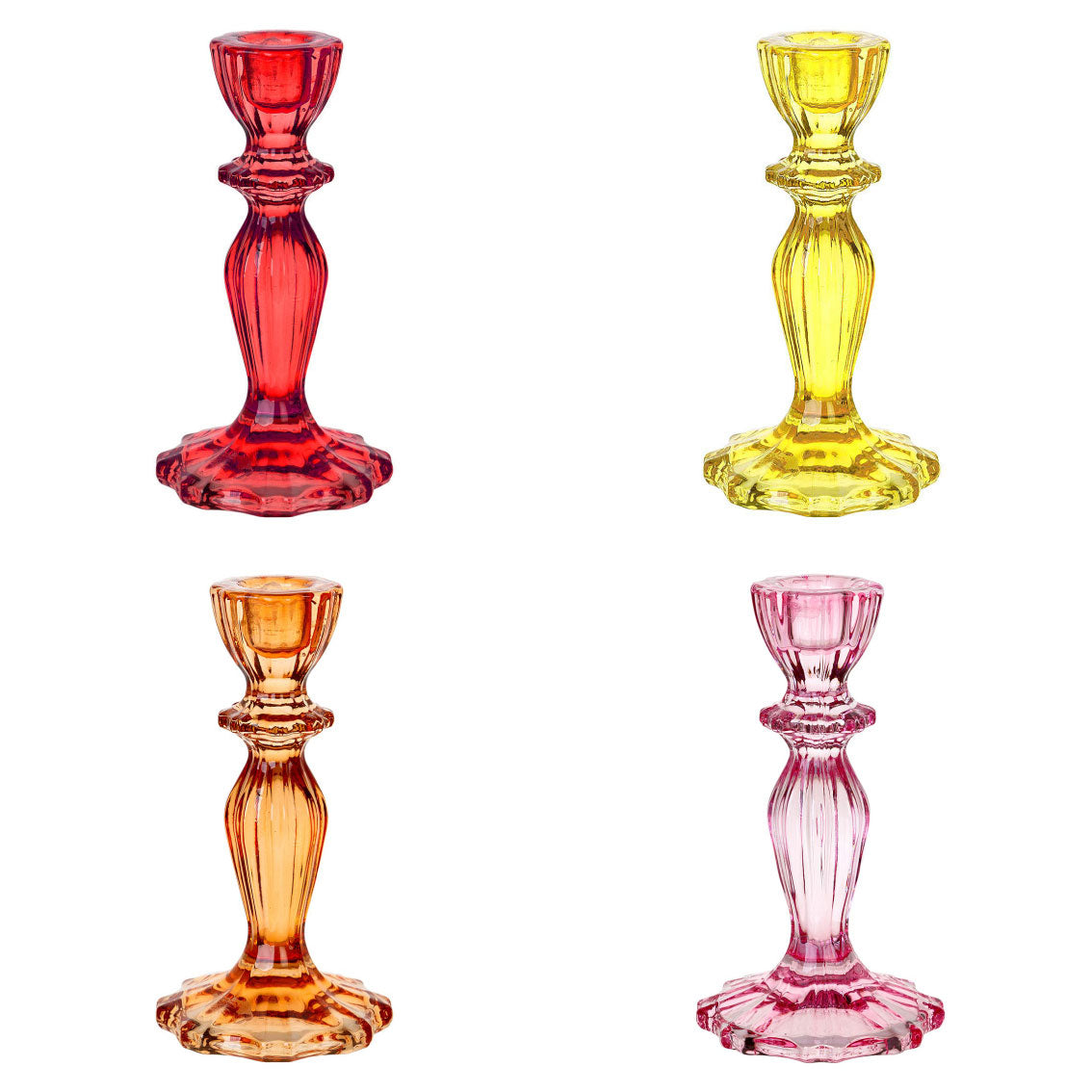 Mixed Colour Glass Candle Holder Starter Set | Outdoor Dining Decor |