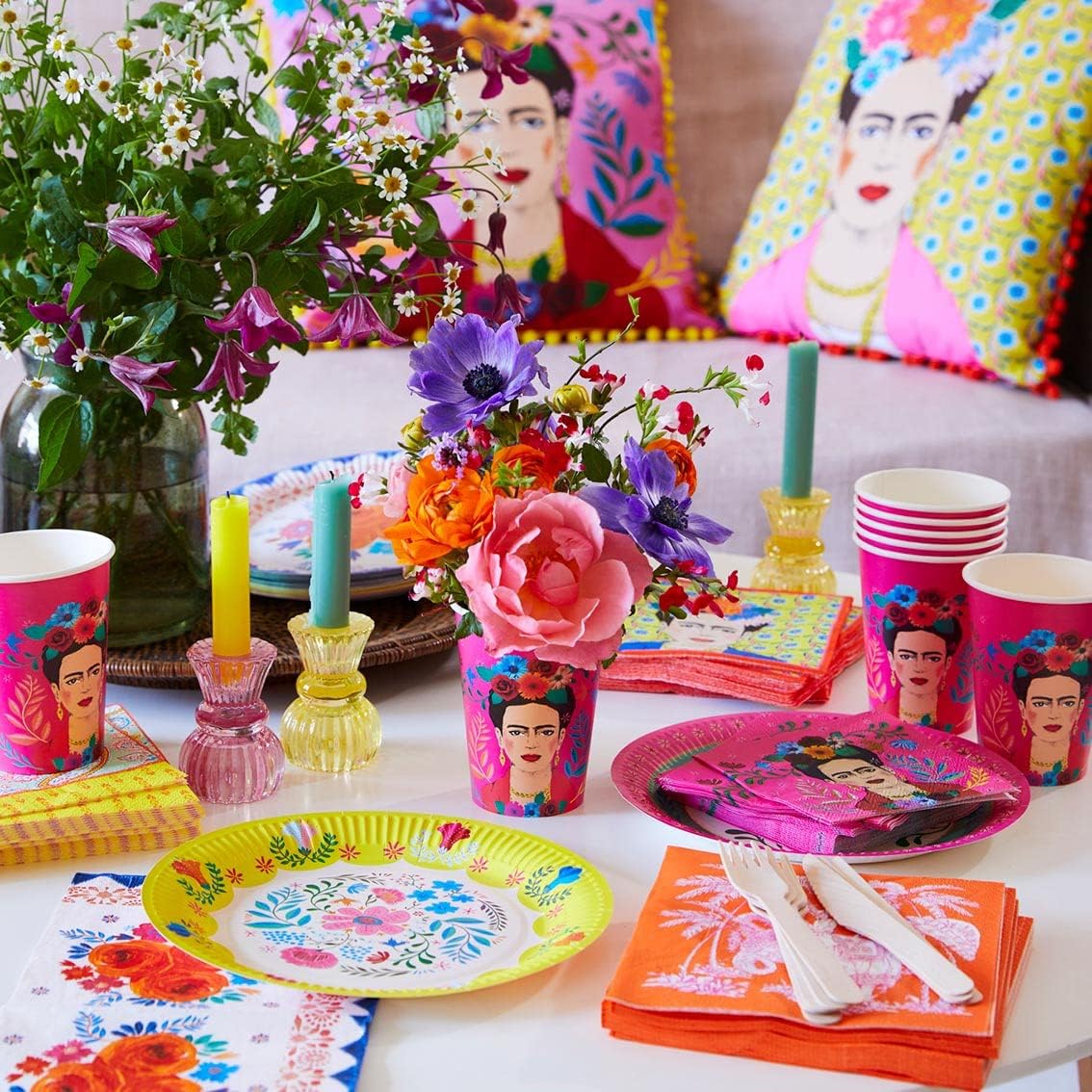 Floral Boho Paper Plates - 24 Pack | Summer Party Supplies |
