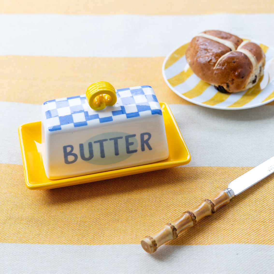 Blue Check Butter Dish | Kitchen Gifts |