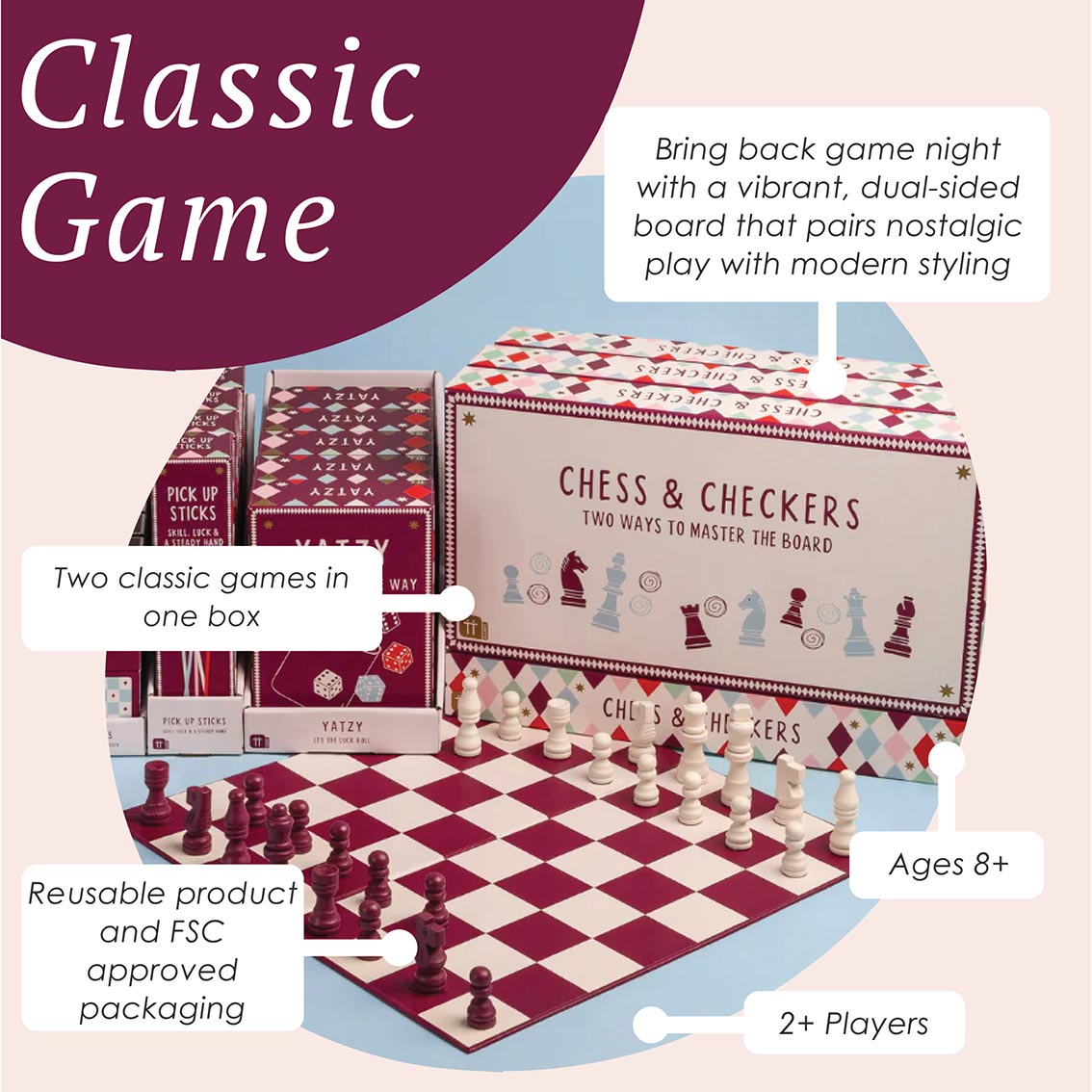 Chess & Checkers Set | Classic Games |