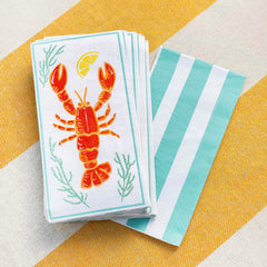 Lobster Long Lunch Paper Napkins - 8 Pack Display | Nautical Gifts |