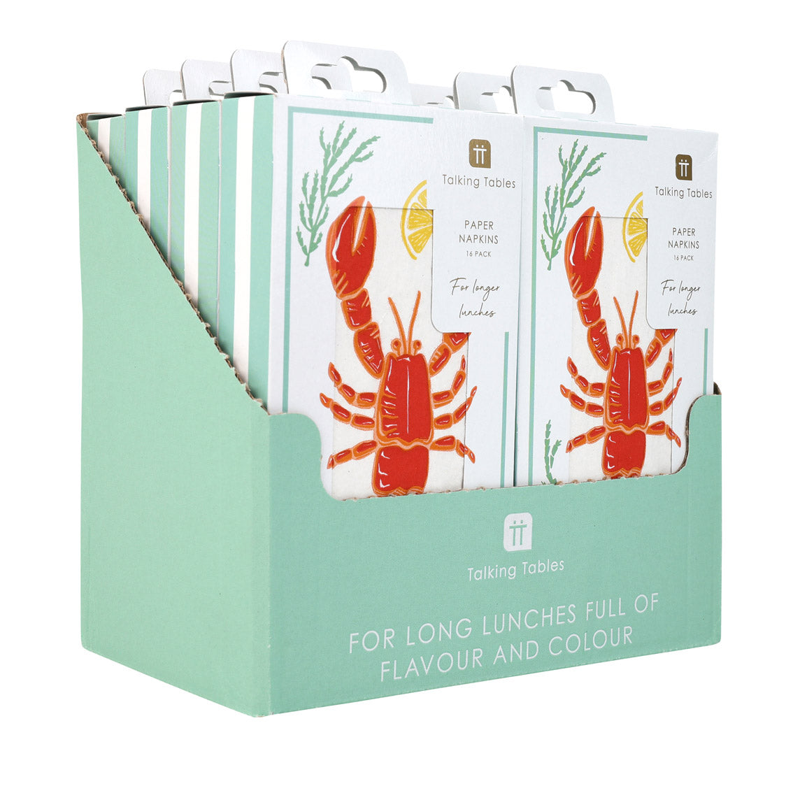 Lobster Long Lunch Paper Napkins - 8 Pack Display | Nautical Gifts |