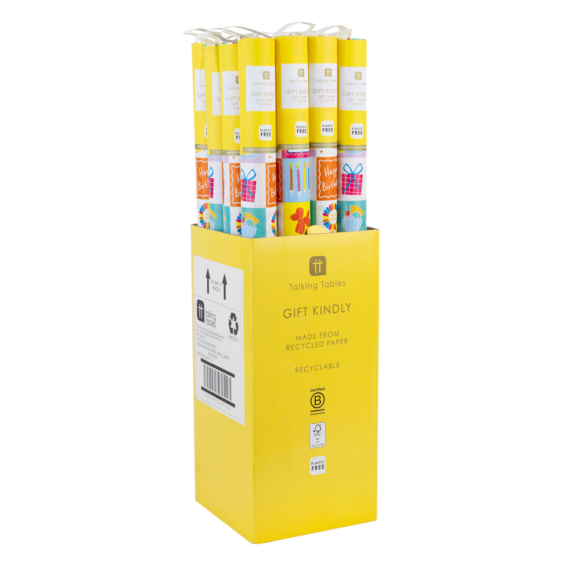 Birthday Icons Recycled Wrapping Paper - 3m - 16 Unit Display