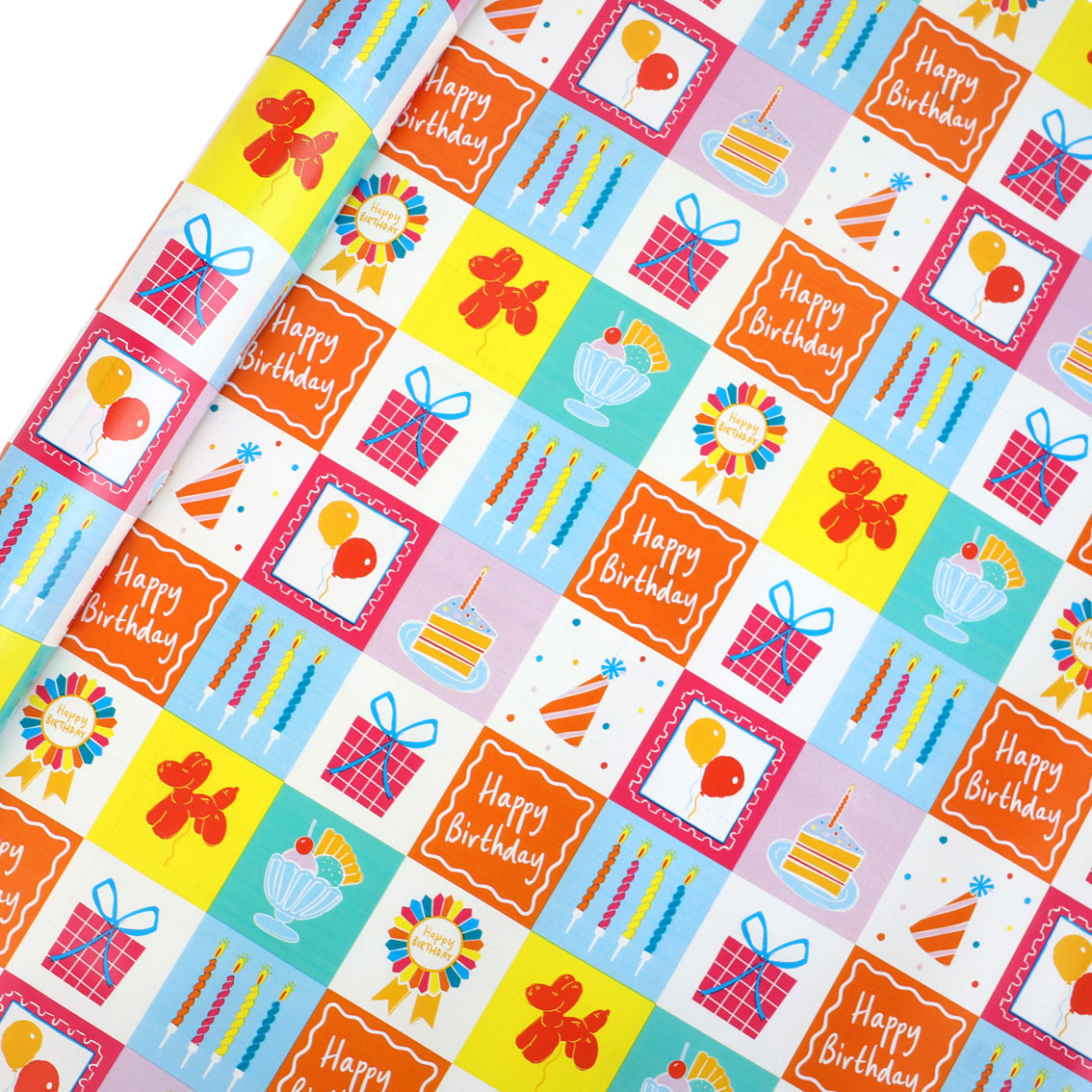 Birthday Icons Recycled Wrapping Paper - 3m - 16 Unit Display