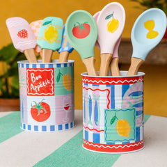 Food Icons Silicone Kitchen Utensils - 16 Pack | Summer Gifts |