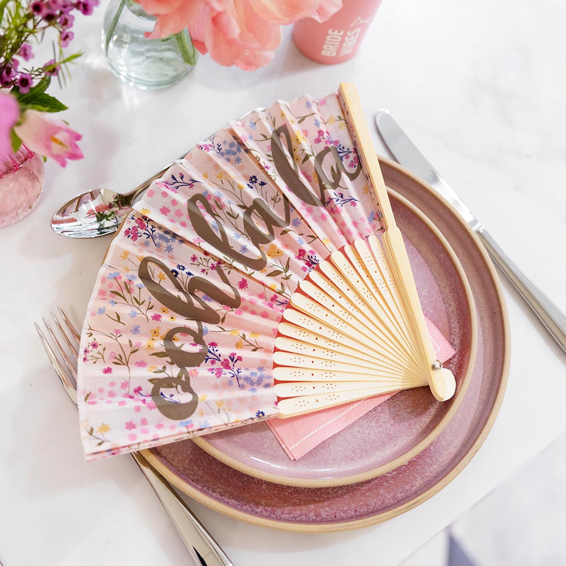 Bridal 'Ooh La La' Floral Fan | Hen Party Supplies |