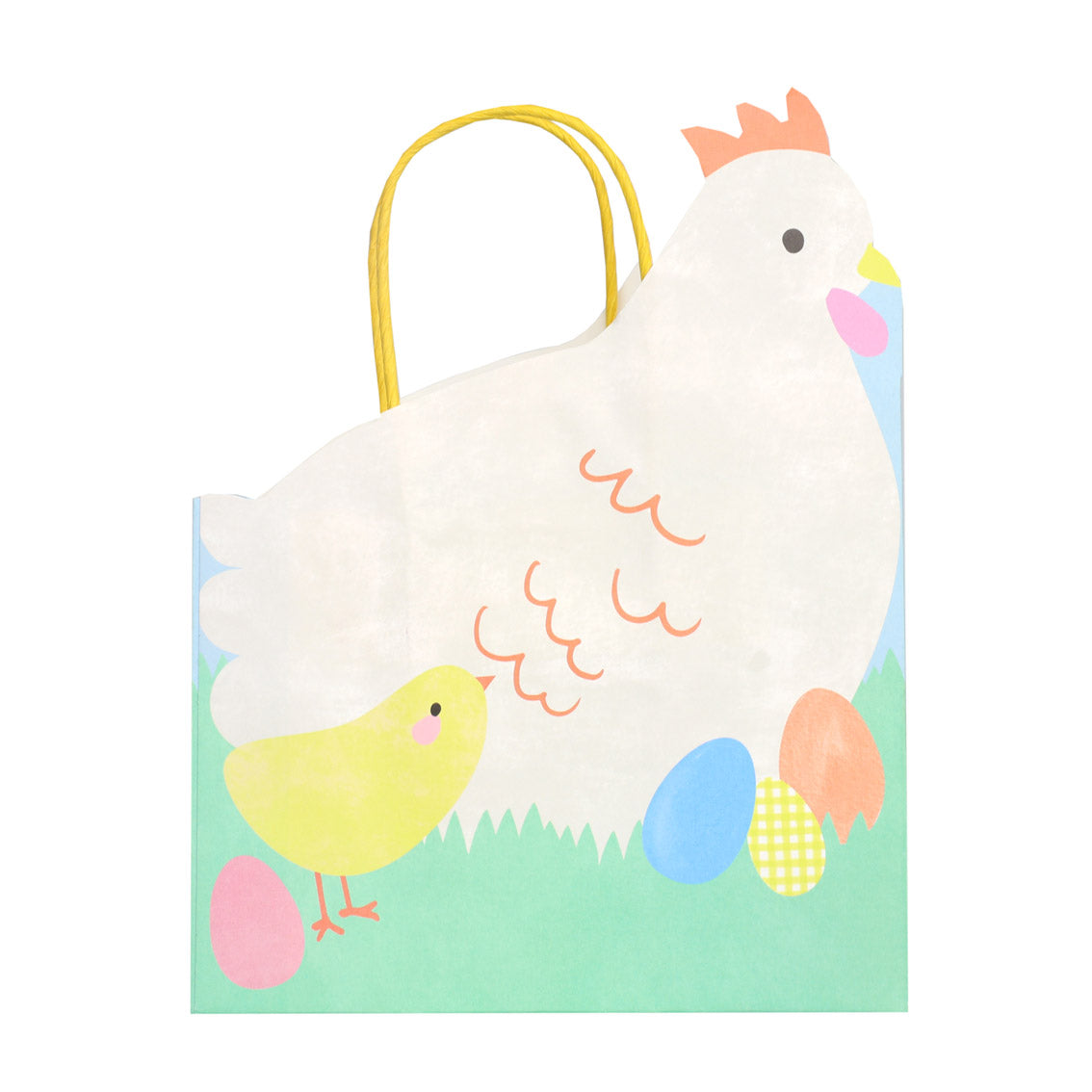Hen Shaped Spring Paper Gift Bags - 6 Pack | Easter Decor |