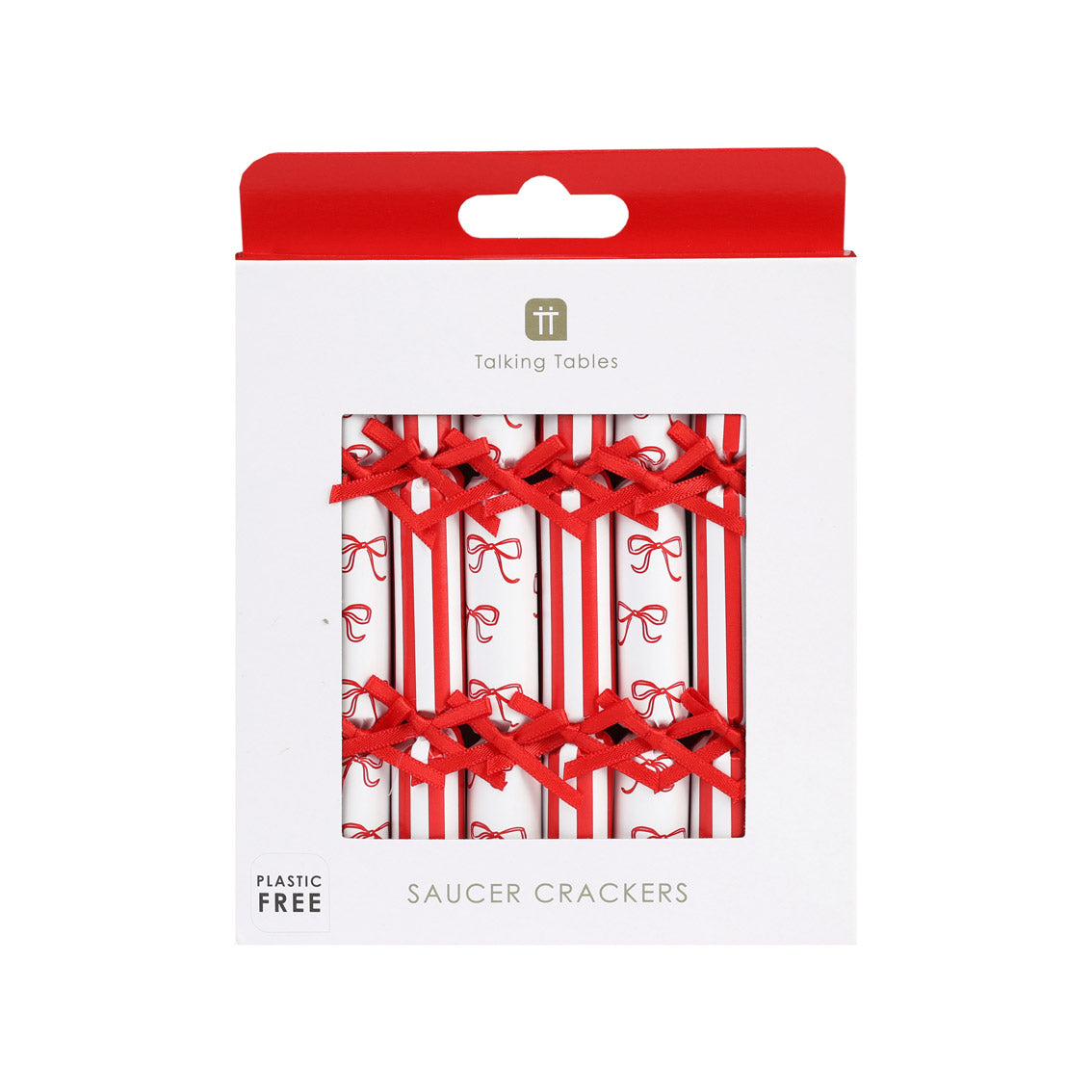 Bow Christmas Saucer Crackers - 10 Pack Display | Christmas Decor |