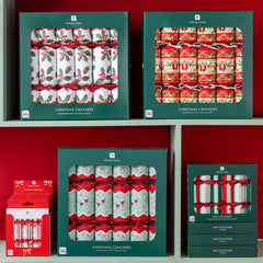 Holly White Christmas Crackers -  12 Pack | Christmas Decor |