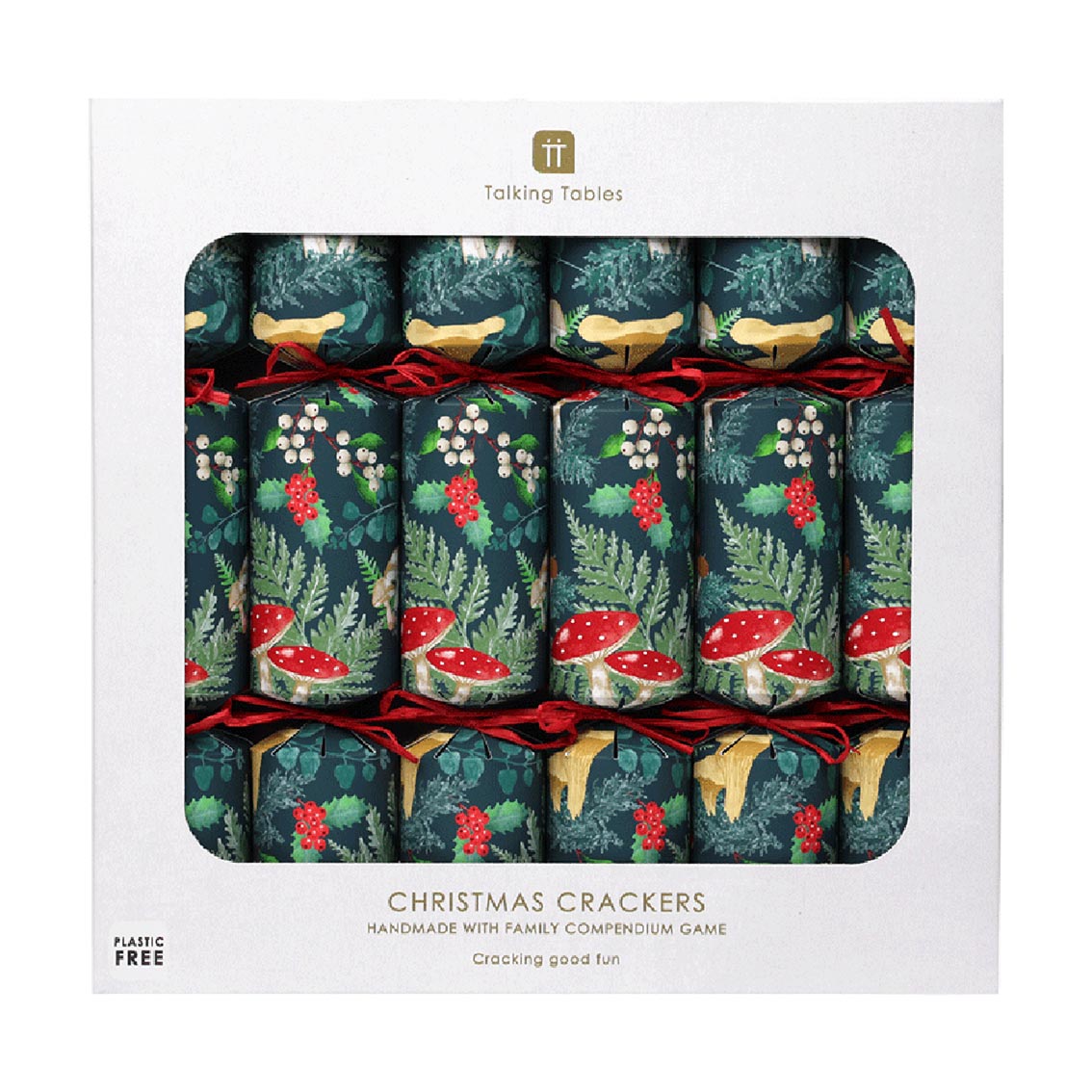Forest Green Christmas Crackers - 6 Pack | Christmas Decor |