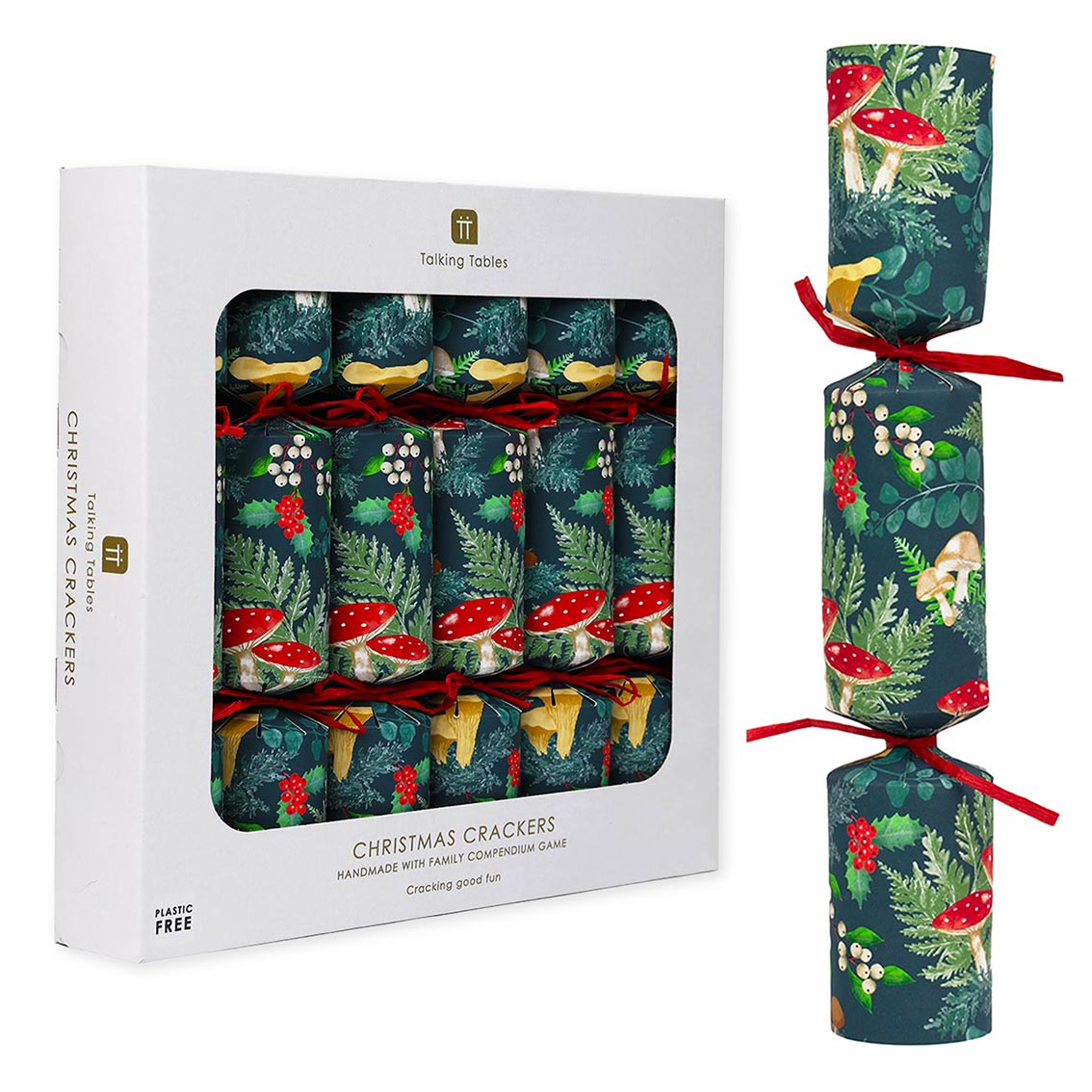 Forest Green Christmas Crackers - 6 Pack | Christmas Decor |