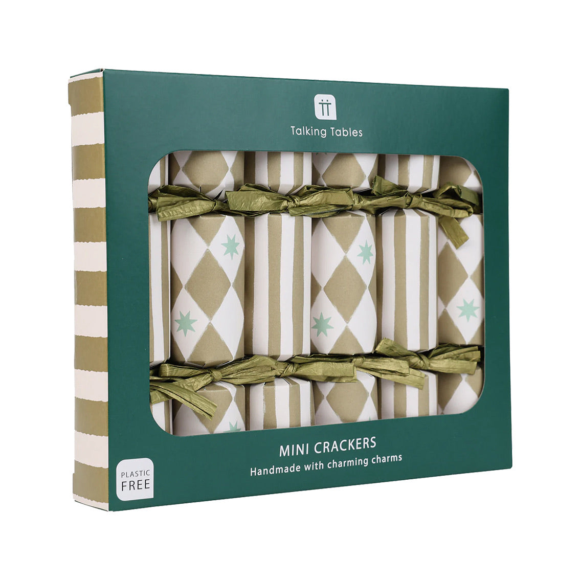 Gold Harlequin Mini Christmas Crackers - 6 Pack | Christmas Decor |