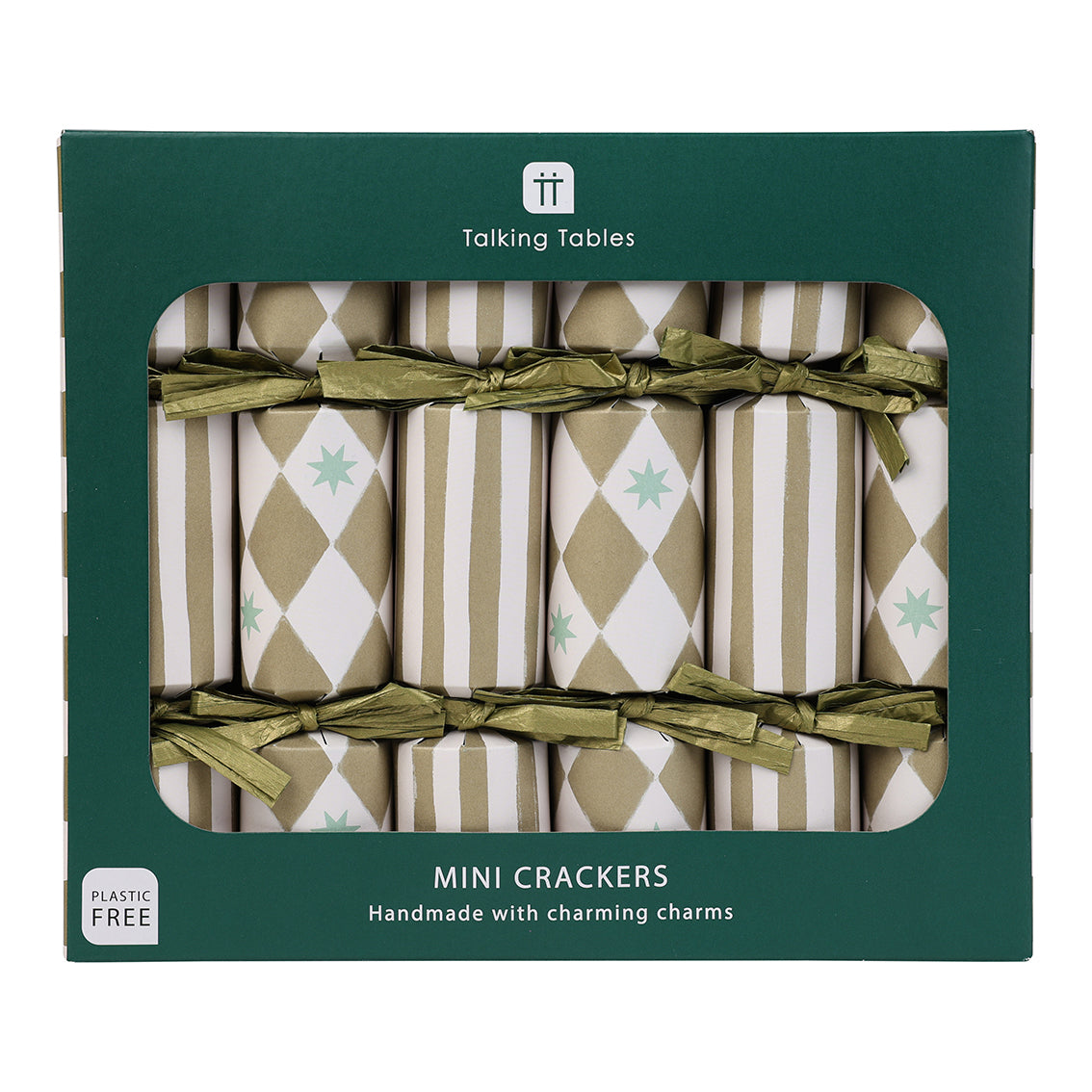 Gold Harlequin Mini Christmas Crackers - 6 Pack | Christmas Decor |