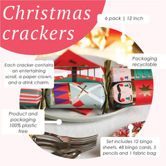 Nutcracker 3 Design Christmas Crackers - 6 Pack | Christmas Decor |